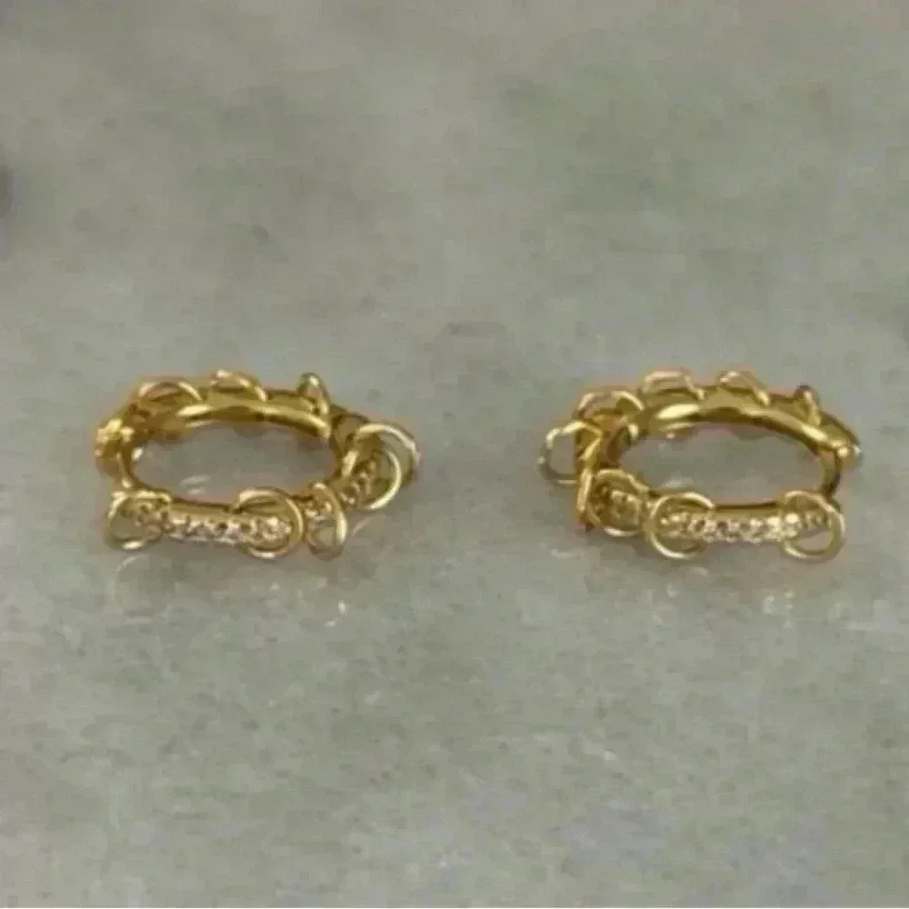 Gold Crystal Chain Hoop Earrings Brand New

Brand New